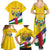 Personalised Central African Republic Independence Day Family Matching Summer Maxi Dress and Hawaiian Shirt Coat Of Arms Proteas