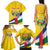 Personalised Central African Republic Independence Day Family Matching Tank Maxi Dress and Hawaiian Shirt Coat Of Arms Proteas