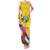 Personalised Central African Republic Independence Day Family Matching Tank Maxi Dress and Hawaiian Shirt Coat Of Arms Proteas