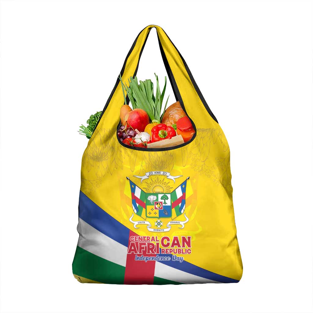 Central African Republic Independence Day Grocery Bag Coat Of Arms Proteas