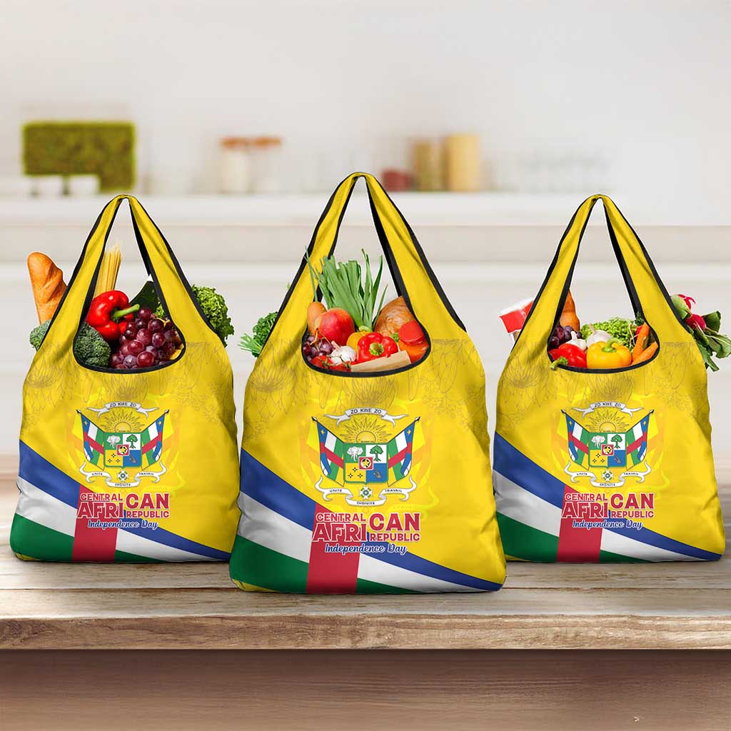 Central African Republic Independence Day Grocery Bag Coat Of Arms Proteas