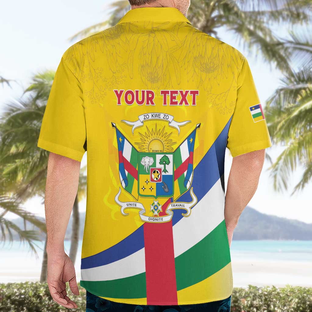 Personalised Central African Republic Independence Day Hawaiian Shirt Coat Of Arms Proteas