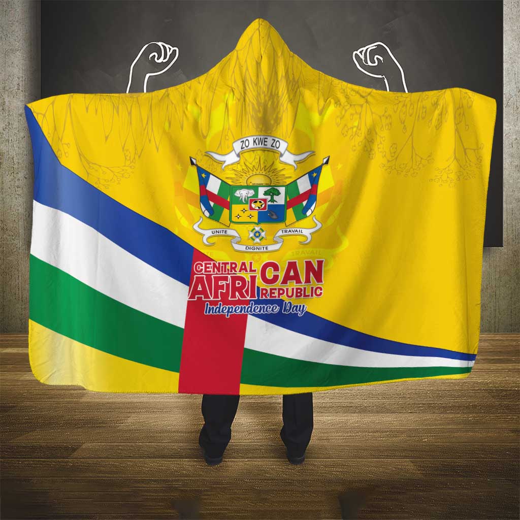 Central African Republic Independence Day Hooded Blanket Coat Of Arms Proteas