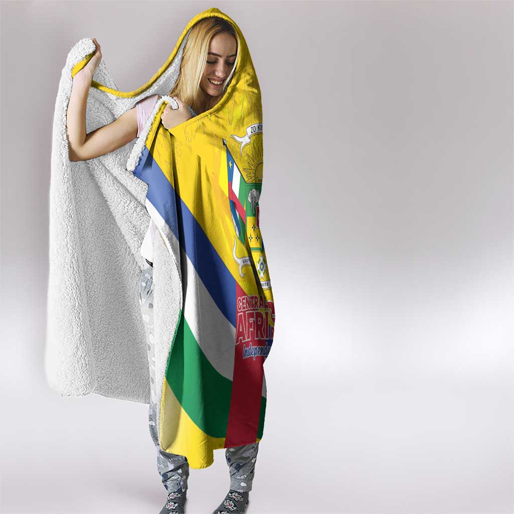 Central African Republic Independence Day Hooded Blanket Coat Of Arms Proteas