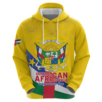 Personalised Central African Republic Independence Day Hoodie Coat Of Arms Proteas