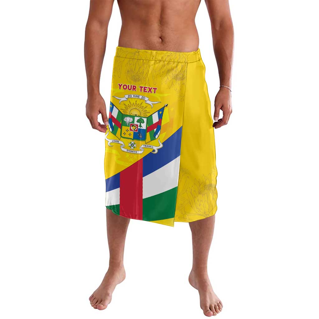 Personalised Central African Republic Independence Day Lavalava Coat Of Arms Proteas