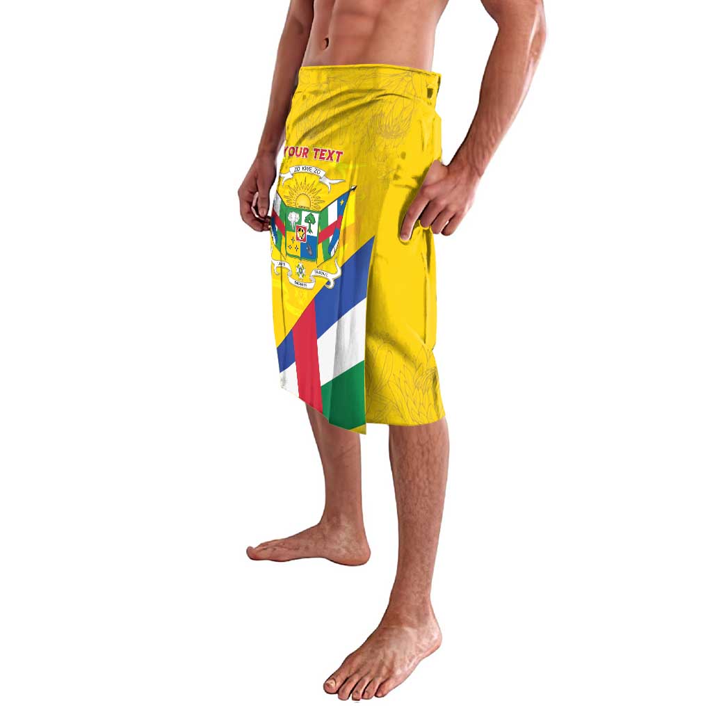 Personalised Central African Republic Independence Day Lavalava Coat Of Arms Proteas