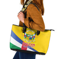 Central African Republic Independence Day Leather Tote Bag Coat Of Arms Proteas