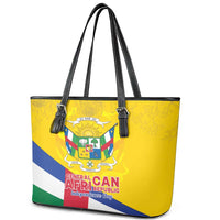Central African Republic Independence Day Leather Tote Bag Coat Of Arms Proteas