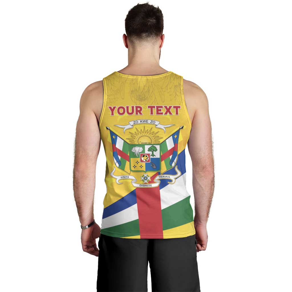 Personalised Central African Republic Independence Day Men Tank Top Coat Of Arms Proteas
