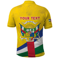 Personalised Central African Republic Independence Day Polo Shirt Coat Of Arms Proteas