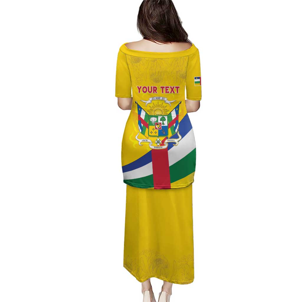 Personalised Central African Republic Independence Day Puletasi Coat Of Arms Proteas