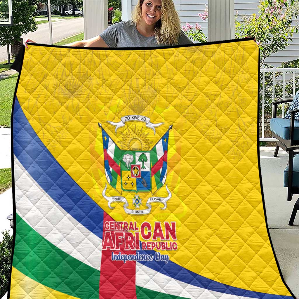 Central African Republic Independence Day Quilt Coat Of Arms Proteas