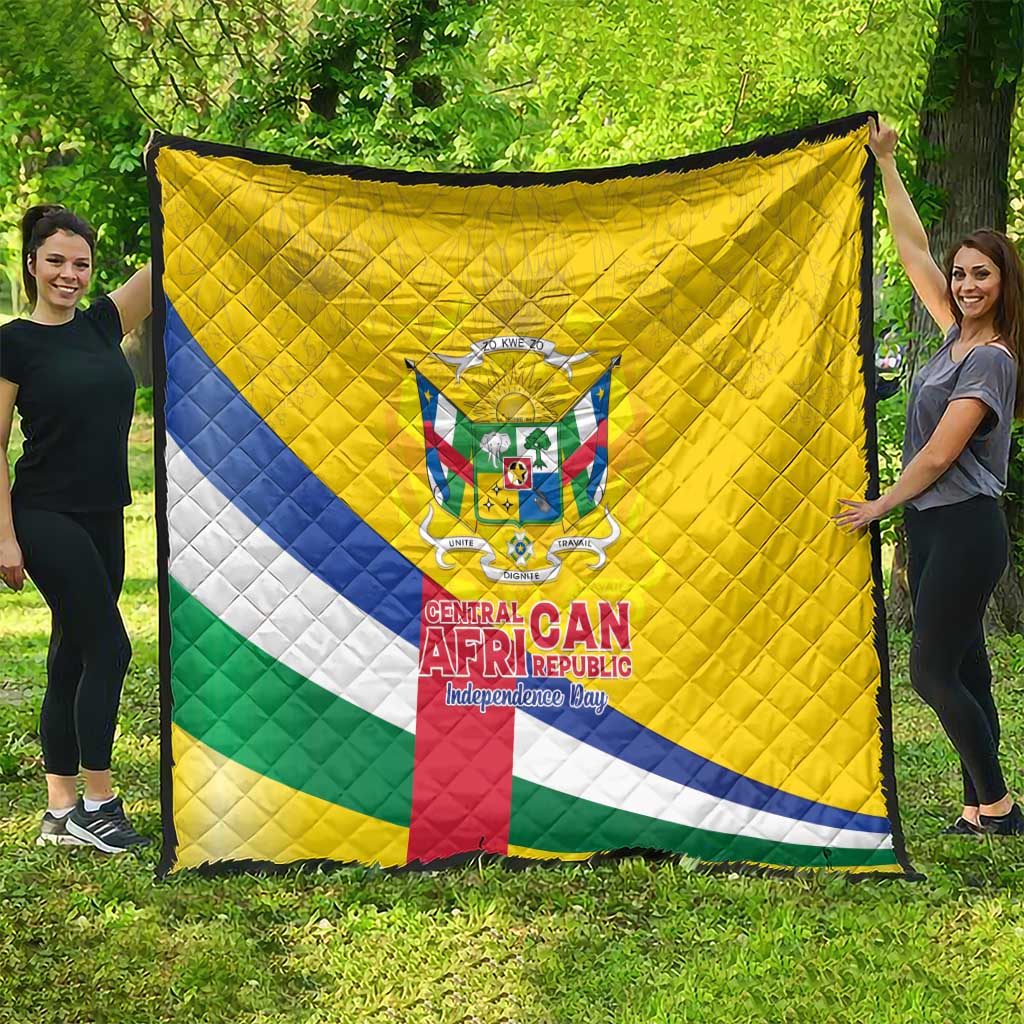 Central African Republic Independence Day Quilt Coat Of Arms Proteas
