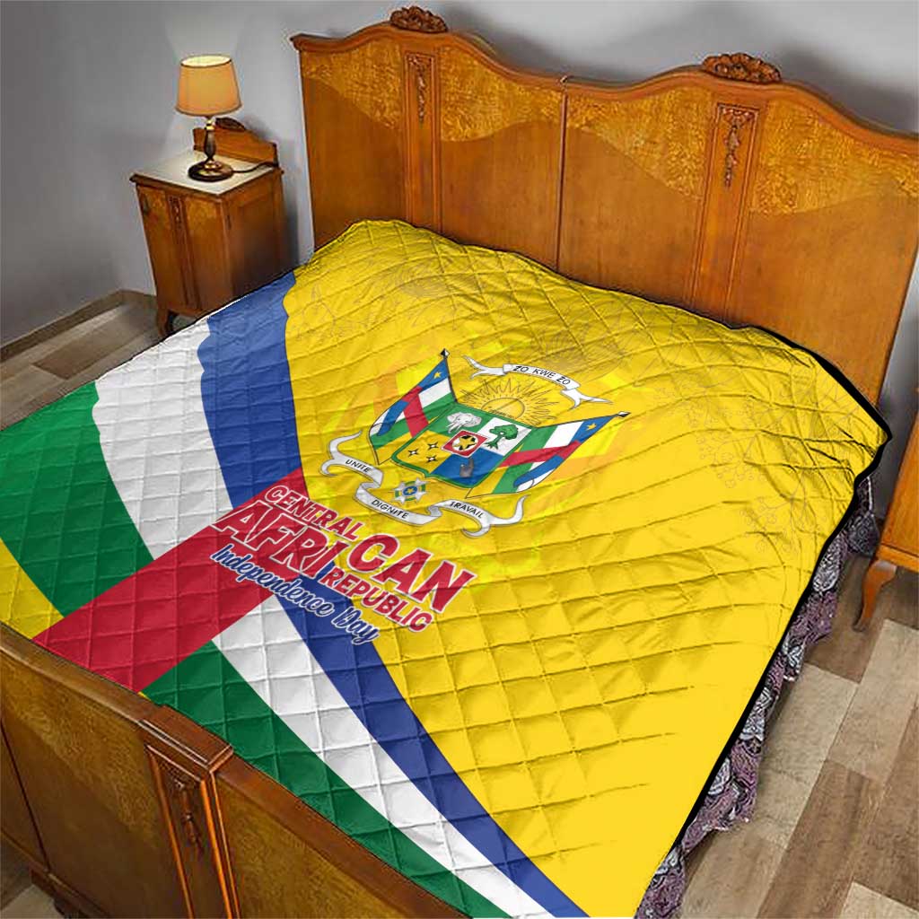 Central African Republic Independence Day Quilt Coat Of Arms Proteas
