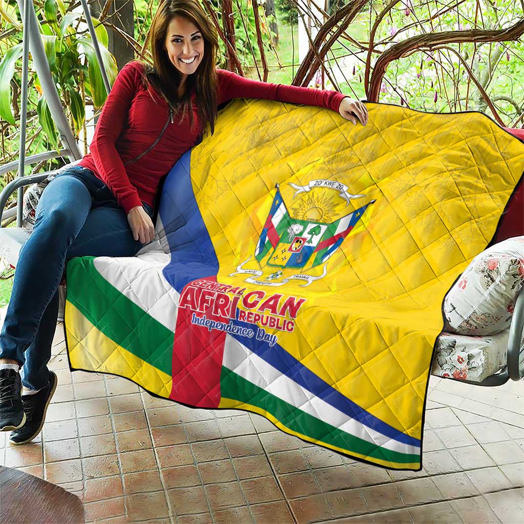 Central African Republic Independence Day Quilt Coat Of Arms Proteas