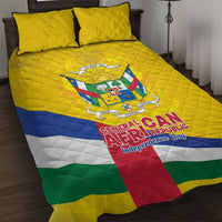 Central African Republic Independence Day Quilt Bed Set Coat Of Arms Proteas