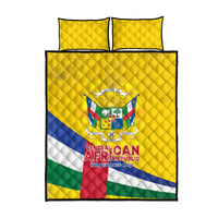Central African Republic Independence Day Quilt Bed Set Coat Of Arms Proteas
