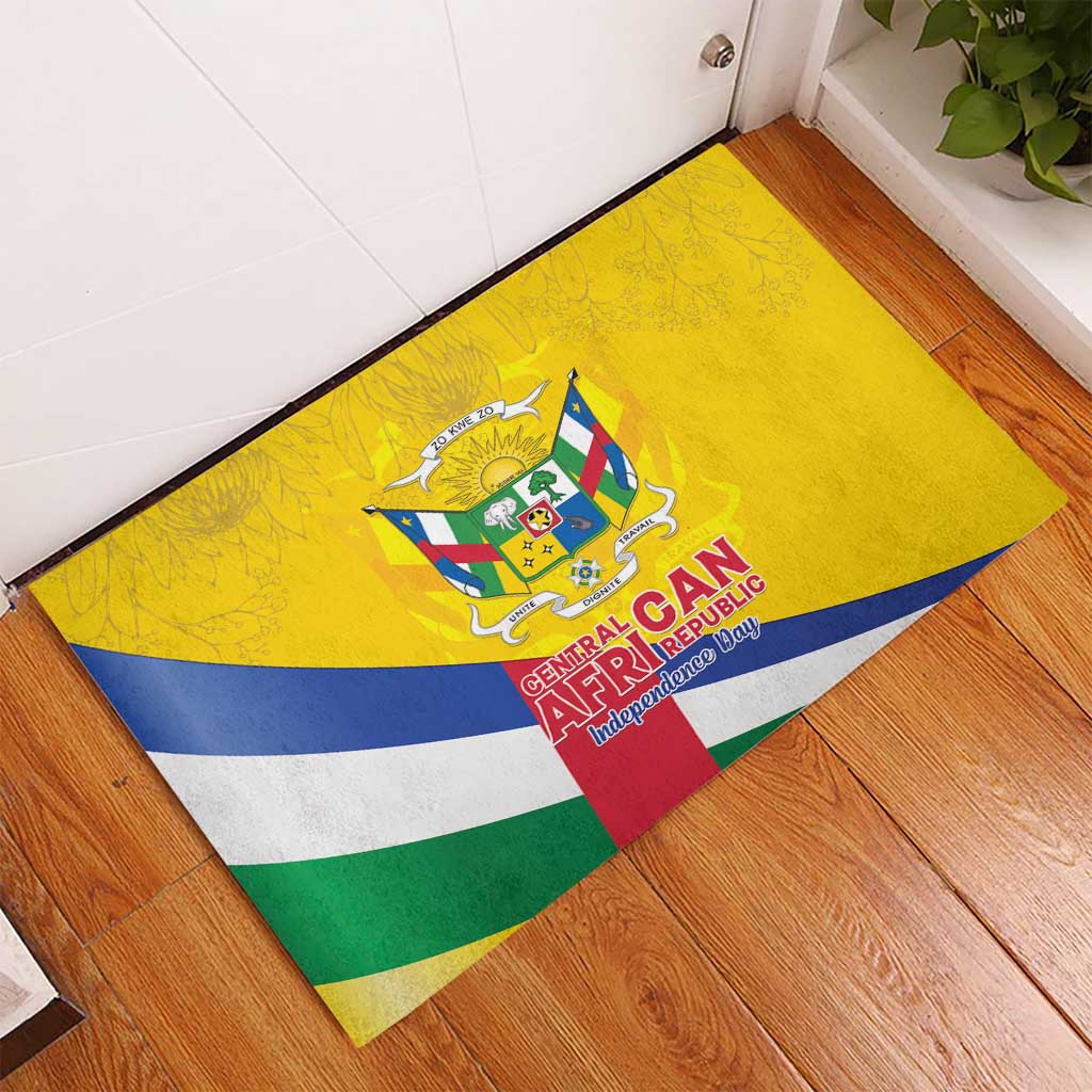 Central African Republic Independence Day Rubber Doormat Coat Of Arms Proteas