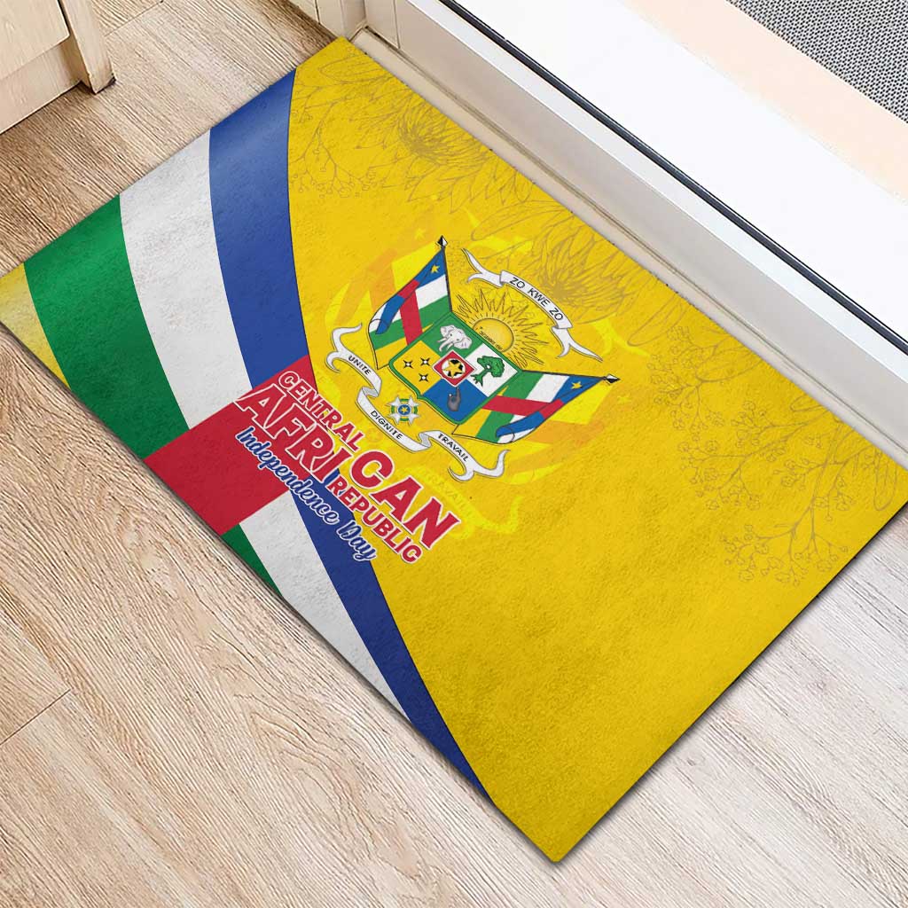 Central African Republic Independence Day Rubber Doormat Coat Of Arms Proteas