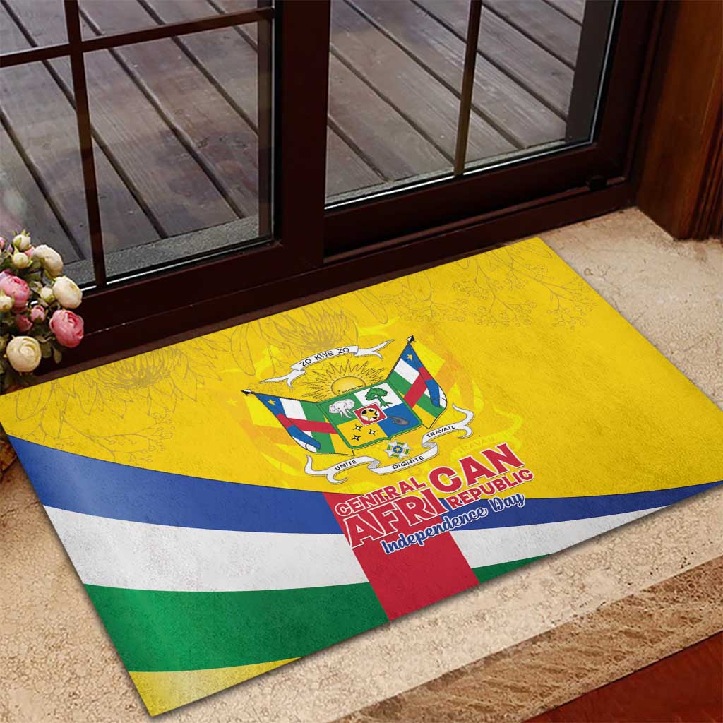 Central African Republic Independence Day Rubber Doormat Coat Of Arms Proteas