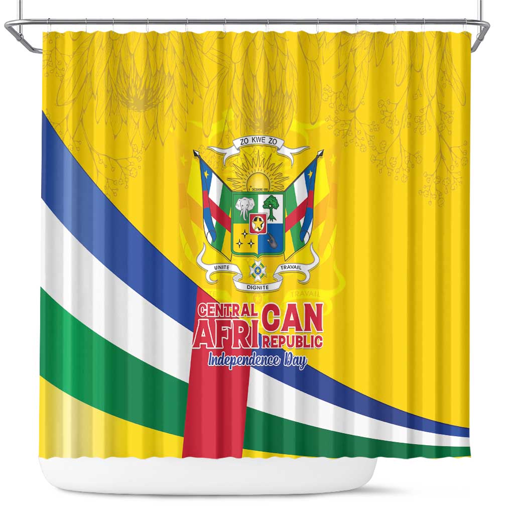 Central African Republic Independence Day Shower Curtain Coat Of Arms Proteas