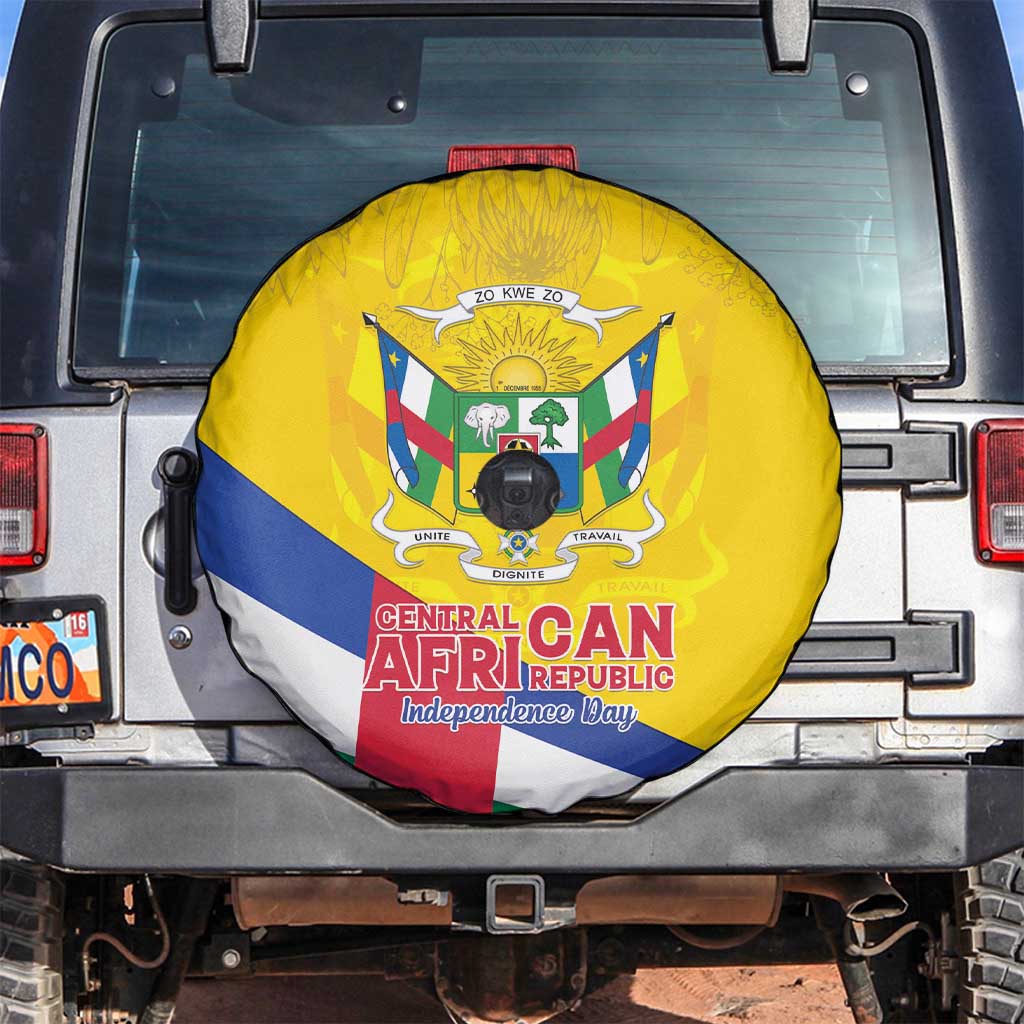 Central African Republic Independence Day Spare Tire Cover Coat Of Arms Proteas