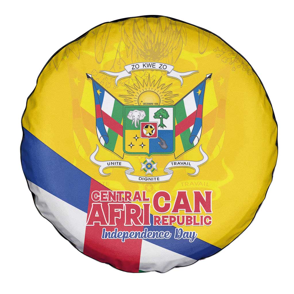 Central African Republic Independence Day Spare Tire Cover Coat Of Arms Proteas