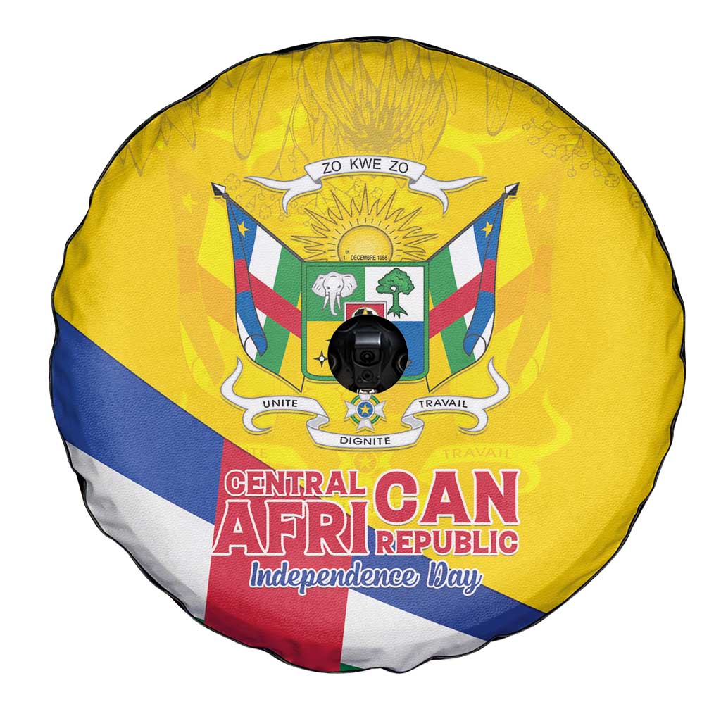 Central African Republic Independence Day Spare Tire Cover Coat Of Arms Proteas
