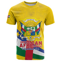 Personalised Central African Republic Independence Day T Shirt Coat Of Arms Proteas