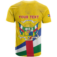 Personalised Central African Republic Independence Day T Shirt Coat Of Arms Proteas