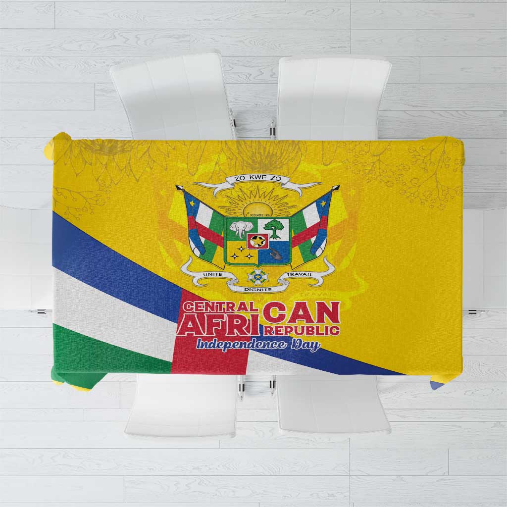 Central African Republic Independence Day Tablecloth Coat Of Arms Proteas