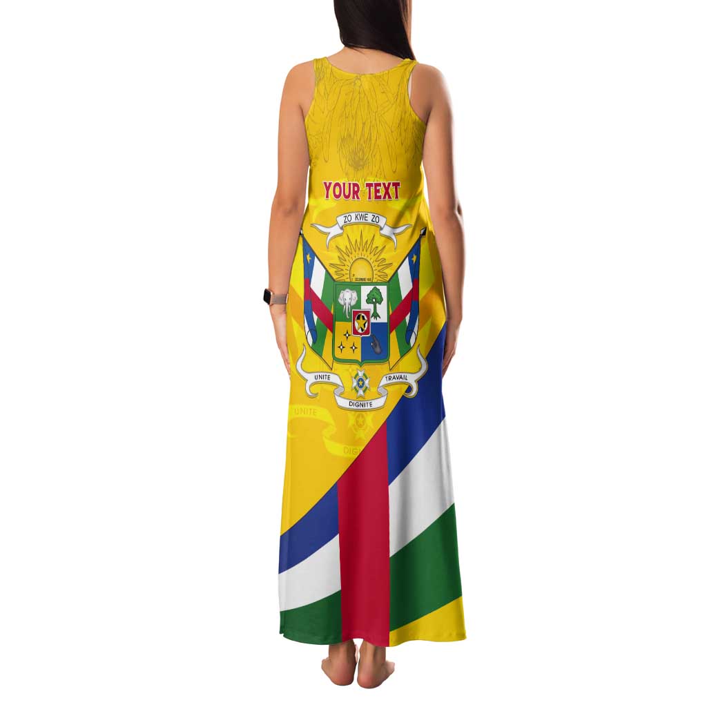 Personalised Central African Republic Independence Day Tank Maxi Dress Coat Of Arms Proteas