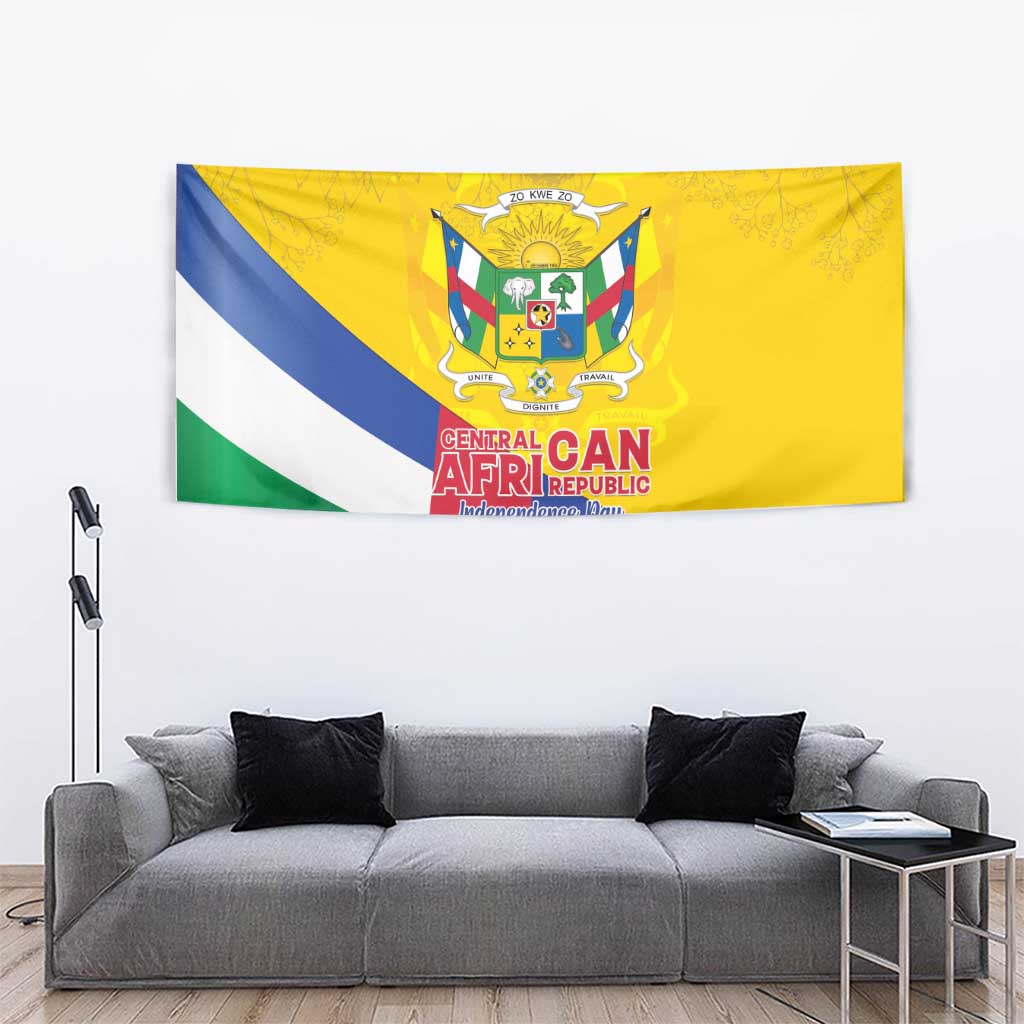 Central African Republic Independence Day Tapestry Coat Of Arms Proteas