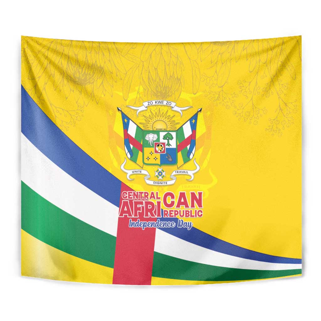 Central African Republic Independence Day Tapestry Coat Of Arms Proteas