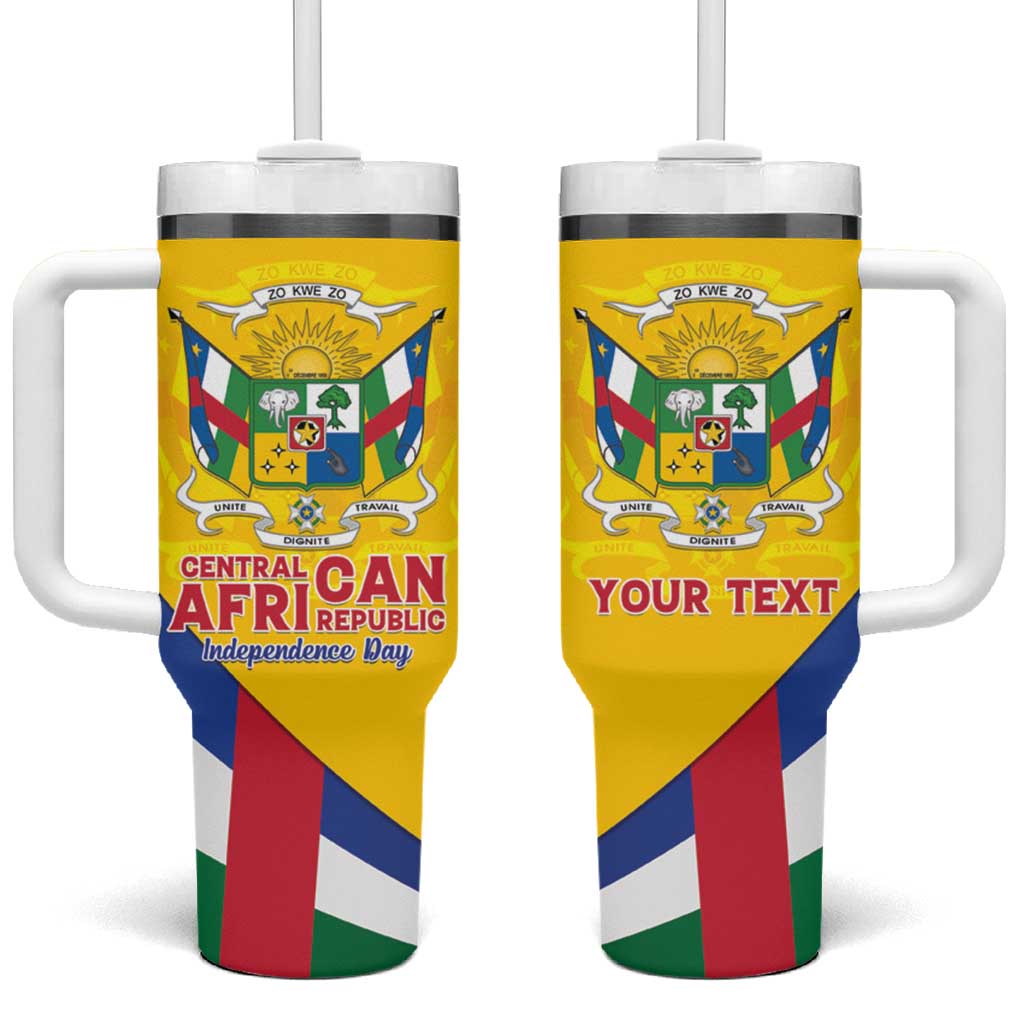 Personalised Central African Republic Independence Day Tumbler With Handle Coat Of Arms Proteas