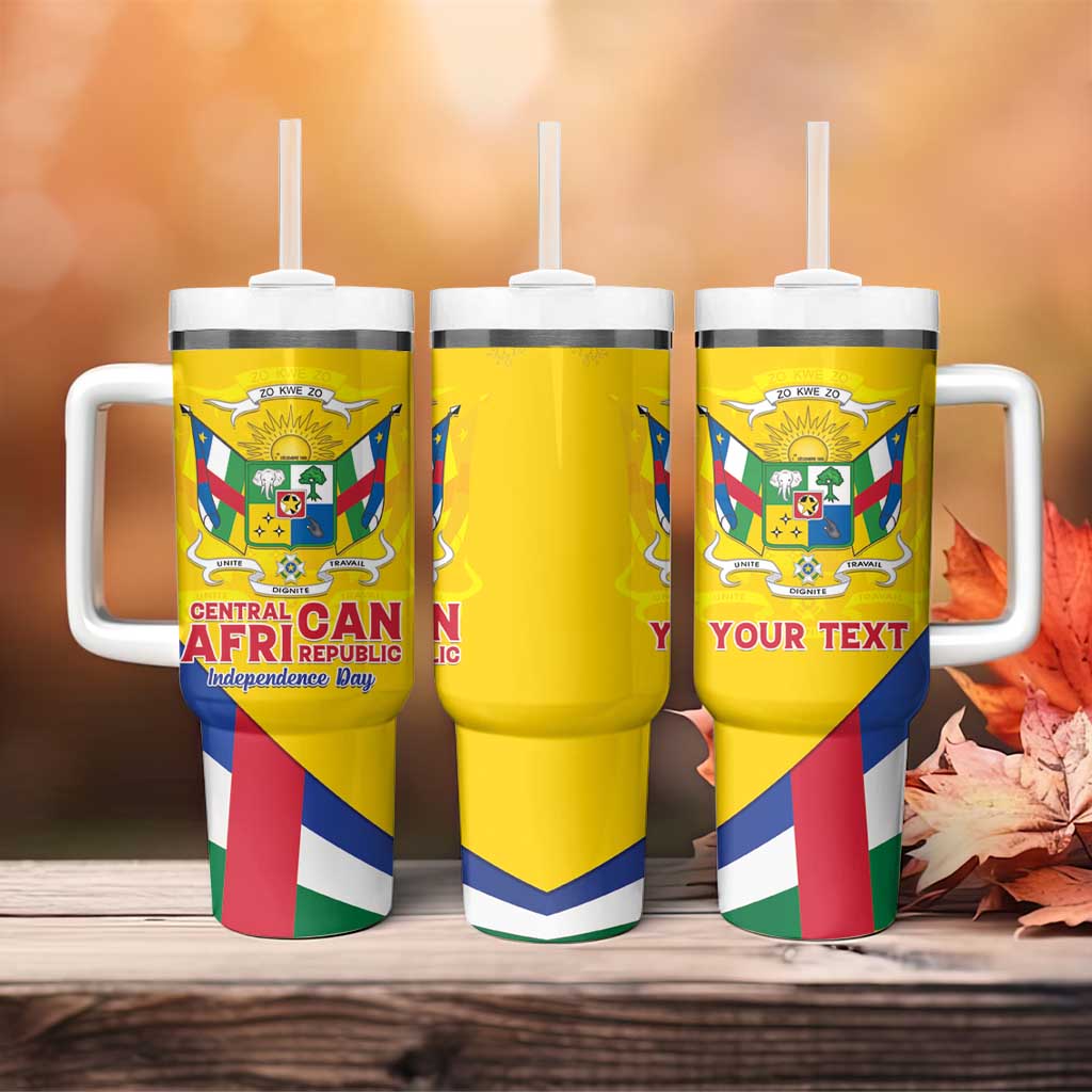 Personalised Central African Republic Independence Day Tumbler With Handle Coat Of Arms Proteas