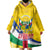 Personalised Central African Republic Independence Day Wearable Blanket Hoodie Coat Of Arms Proteas