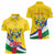 Personalised Central African Republic Independence Day Women Polo Shirt Coat Of Arms Proteas