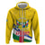 Personalised Central African Republic Independence Day Zip Hoodie Coat Of Arms Proteas