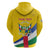 Personalised Central African Republic Independence Day Zip Hoodie Coat Of Arms Proteas