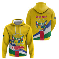 Personalised Central African Republic Independence Day Zip Hoodie Coat Of Arms Proteas
