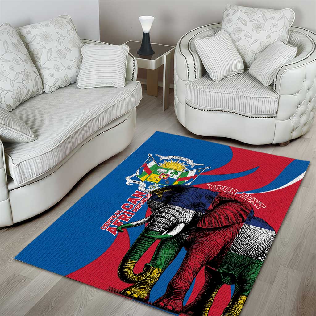 Personalised Central African Republic Area Rug Elephant Coat Of Arms