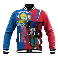 Personalised Central African Republic Baseball Jacket Elephant Coat Of Arms