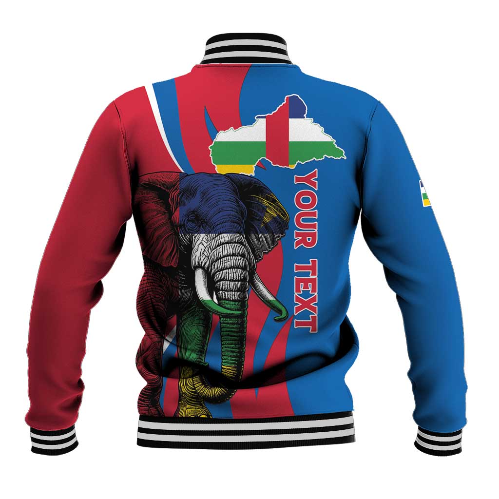 Personalised Central African Republic Baseball Jacket Elephant Coat Of Arms