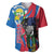 Personalised Central African Republic Baseball Jersey Elephant Coat Of Arms