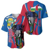 Personalised Central African Republic Baseball Jersey Elephant Coat Of Arms