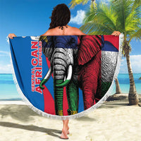 Personalised Central African Republic Beach Blanket Elephant Coat Of Arms