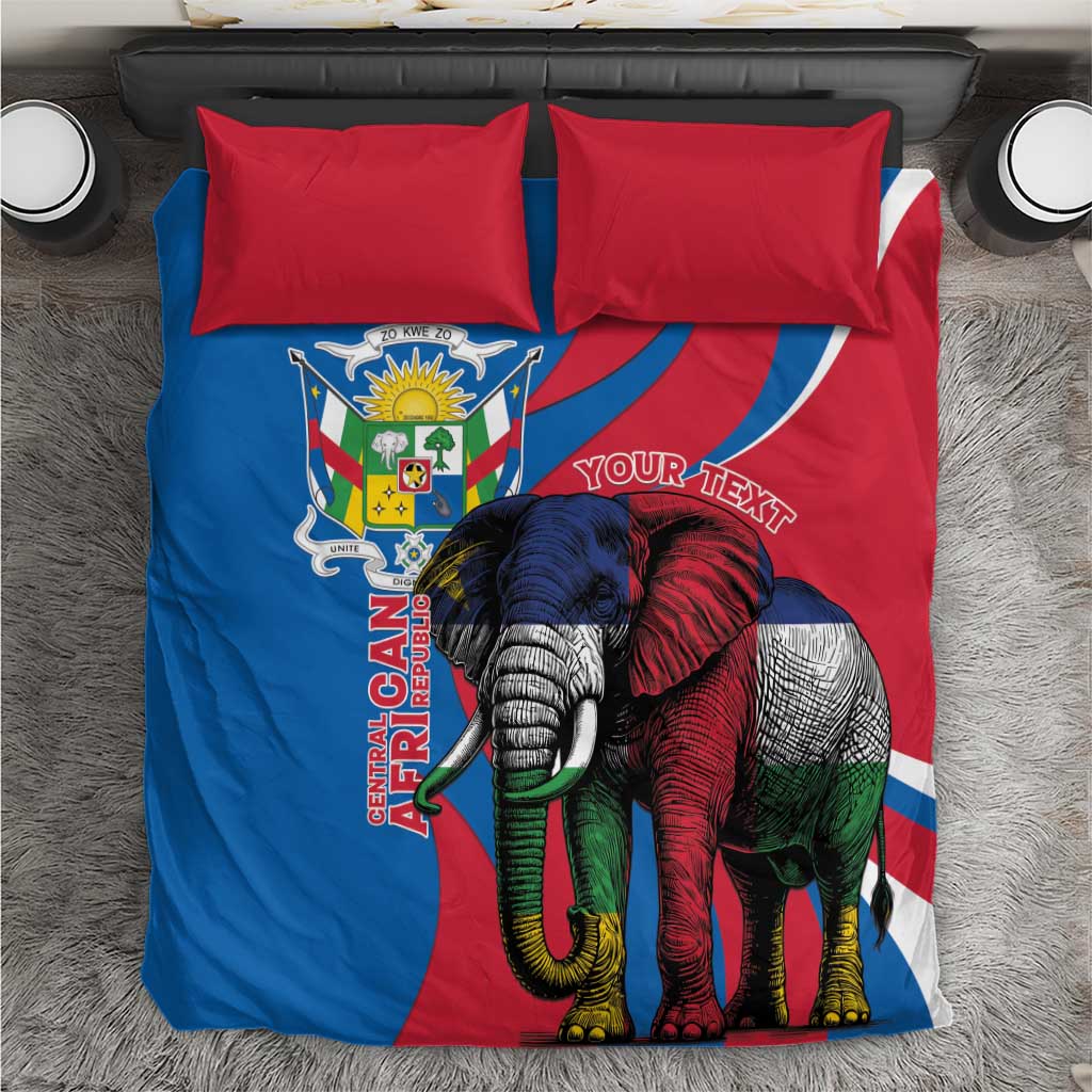 Personalised Central African Republic Bedding Set Elephant Coat Of Arms