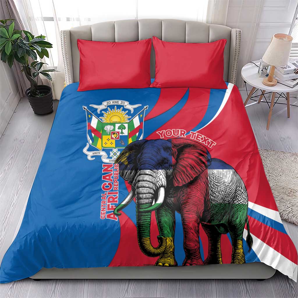 Personalised Central African Republic Bedding Set Elephant Coat Of Arms